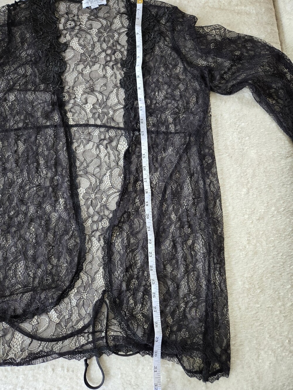 In Bloom Black Lace Robe - Picture 7 of 8